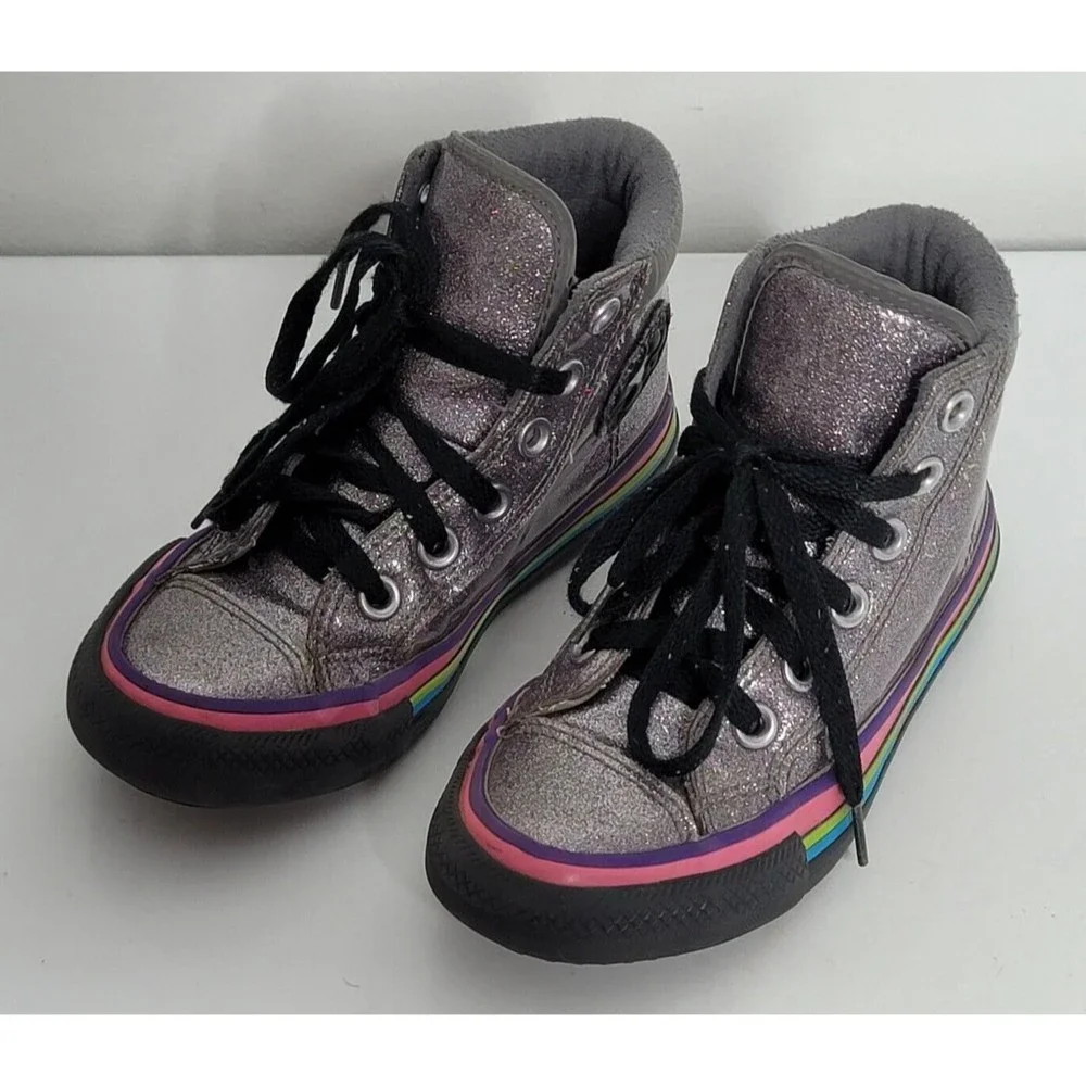 Converse Chuck Taylor‎ All Star Iridescent Glitter Girl Sz 12 High Top Sneakers